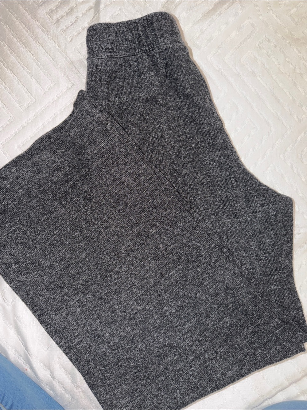 Nike Charcoal Gray Knit Sweatpants with White Swoosh - Picture 2 of 3